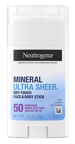 Neutrogena Ultra Sheer Spf#50 Mineral Face/Body Stick 1.5oz (62373)<br><br><br>Case Pack Info: 12 Units