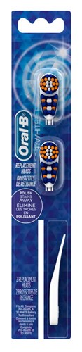 Oral-B 3D White Replacement Brush Heads 2 Count (72028)<br><br><br>Case Pack Info: 12 Units