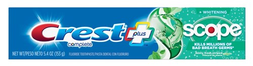 Crest Toothpaste 5.4oz Plus Scope Whitening Minty Fresh (72038)<br><br><br>Case Pack Info: 12 Units