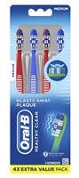 Oral-B Toothbrush Healthy Clean Medium 4 Count Value Pk (72092)<br><br><br>Case Pack Info: 24 Units