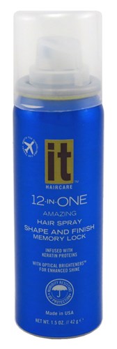 It 12-In-One Shape And Finish Hairspray 1.5oz (12 Pieces) (87194)<br><span style="color:#FF0101">(ON SPECIAL 33% OFF)</span style><br><span style="color:#FF0101"><b>1 or More=Special Unit Price $10.45</b></span style><br>Case Pack Info: 4 Units