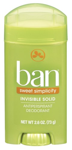 Ban Deodorant 2.6oz Invisible Solid Sweet Simplicity (97977)<br><br><br>Case Pack Info: 12 Units