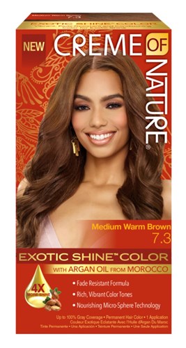 Creme Of Nature Color #7.3 Medium Warm Brown Exotic Shine (98138)<br><br><br>Case Pack Info: 12 Units