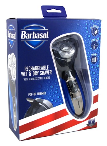 Barbasol Shaver Wet & Dry With Pop-Up Trimmer Rechargeable (98809)<br><br><br>Case Pack Info: 12 Units