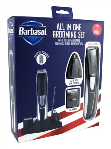 Barbasol All-In-One Grooming Set 7 Piece Battery Powered (98847)<br><br><br>Case Pack Info: 12 Units