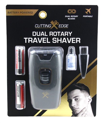 Cutting Edge Shaver Dual Rotary Travel Battery Powered (98851)<br><br><br>Case Pack Info: 12 Units