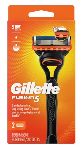 Gillette Mens Fusion 5 Razor + 1 Refill (99172)<br><br><br>Case Pack Info: 36 Units