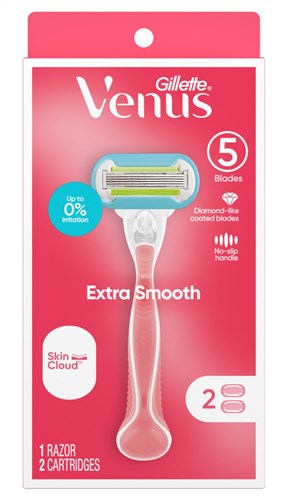 Gillette Venus Razor Extra Smooth + 2 Refills (99174)<br><br><br>Case Pack Info: 36 Units