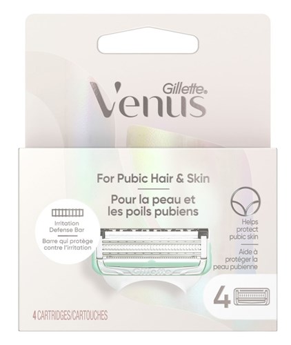 Gillette Venus Pubic Hair And Skin Cartridges 4 Refills (99235)<br><br><br>Case Pack Info: 48 Units