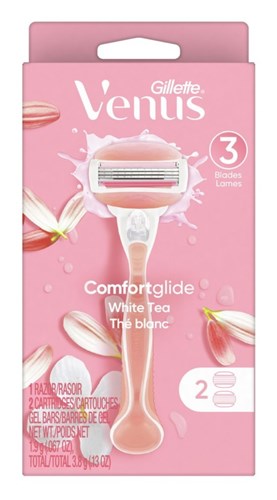 Gillette Venus Razor Comfort Glide White Tea + 2 Refills (99239)<br><br><br>Case Pack Info: 36 Units