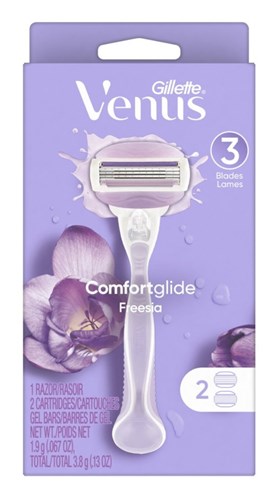 Gillette Venus Razor Comfort Glide Freesia + 2 Refills (99240)<br><br><br>Case Pack Info: 36 Units