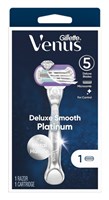 Gillette Venus Razor Deluxe Smooth Platinum + 1 Refill (99261)<br><br><br>Case Pack Info: 36 Units