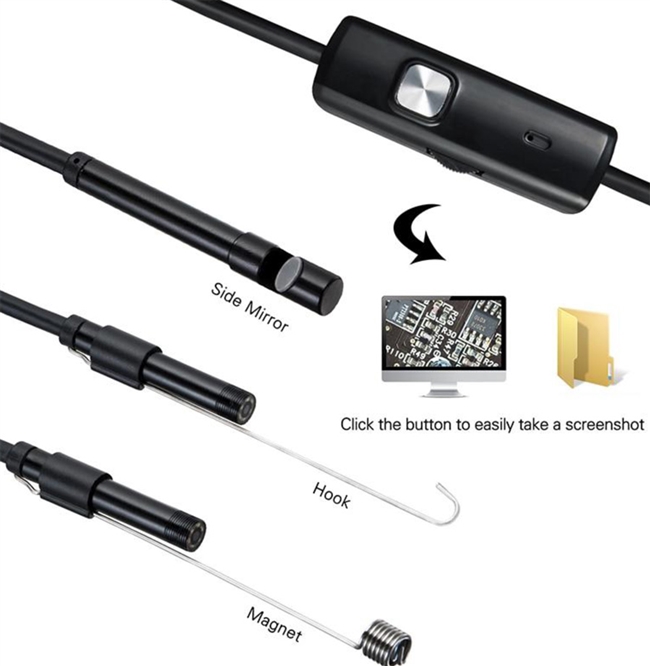 2M 6 LED USB Waterproof Endoscope Borescope Snake Inspection Video Camera  5mm PC USB TYPE C or A for PC Computer