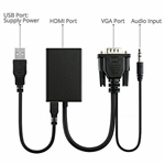 Audio Output 3.5mm Male HDMI to VGA Female Video Monitor Cable Adapter | WiredCo