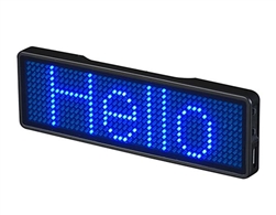 Programmable LED Digital Scrolling Name Tag ID Badge for Ham Radio | WiredCo BLUE