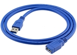 A-Male to A-Female USB Extension Cable Blue 3 hi-speed