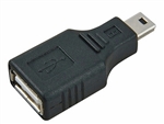 USB Mini Cable "B" 5 Male to USB Cable Type A Female Adapter | WiredCo
