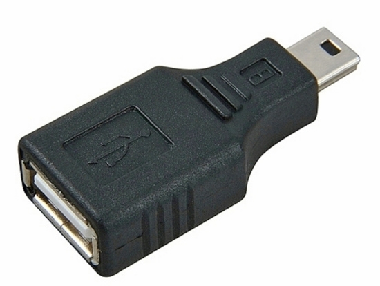USB Mini Cable "B" 5 Male to USB Cable Type A Female Adapter