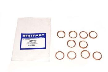 232044 - Copper Washer - Multiple Applications - Includes Oil Pump Plug on 200TDI Engine - Also Oil Pump on Fits  Defender 2.25/2.5 Petrol and NA & TD - Priced Individually