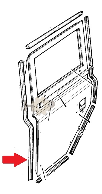 333229 - Series 2nd Row Door Seal Vertical (not handed)