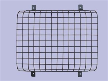 345985P.L - Front Black Plastic Coated Lamp Guards - Mesh Style (Sold as Single Not Pair) - For Defender and Series