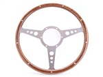 53FPCWH - Mountney 15" Steering Wheel with Wood Rim and Silver Spoke - Flush Style of Wheel Centre