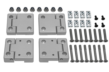 DA1131 - Full Aluminium Front Door Hinge Kit - Complete with Stainless Steel Pins - For Defender / Series