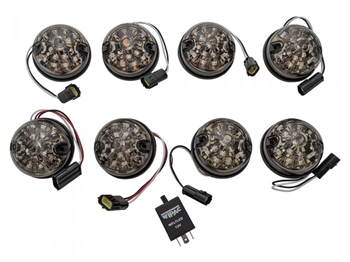 DA1190 - Fits Defender LED Smoked Lamp Kit in Genuine Land Rover Style - Upgrade Kit for Front and Rear Lights By Wipac