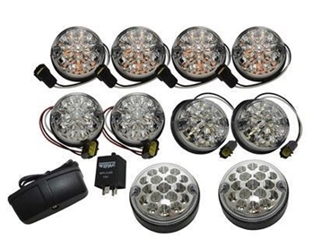 DA1291 - Full Vehicle Clear LED Defender Light Kit - Complete Vehicle Kit with 11 LED Lights Including Fog, Reverse and Number Plate
