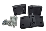 DA1306.AM - Full Aluminium Rear Side Door Hinge Kit in Anodised Black Finish - Complete with Stainless Hinge Pins - For Defender / Land Rover Series