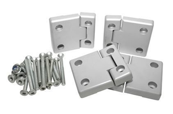 DA1309.AM - Full Aluminium Rear Side Door Hinge Kit - Complete with Stainless Hinge Pins - For Defender / Land Rover Series