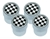 DA1436 - Tyre Valve Caps with Black and White Chequered Flag Design and Silver Outer