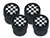 DA1437 - Tyre Valve Caps with Black and White Chequered Flag Design and Black Outer