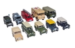 DA1526 - Military Model Box Set - Complete Set of 10 For Land Rover, Land Rovers from Across the Years - 1:76