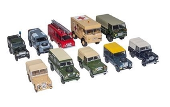 DA1526 - Military Model Box Set - Complete Set of 10 For Land Rover, Land Rovers from Across the Years - 1:76