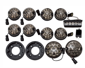 DA1577 - Standard Size 73mm Smoked LED Lamp Kit with Reverse & Fog + Number Plate Light