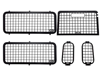 DA1587 - Fits Defender Exterior Window Guards for Defender - 5 Piece Guard Set in Black - Fits Defender 110 From 2002 Onwards