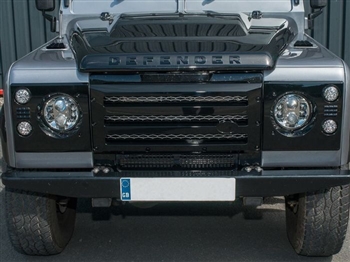 DA1968.AM - Fits Defender XS Front Grille and Headlamp Surrounds in Black With Silver Mesh - Fits All Defenders