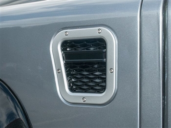 DA1973 - Fits Defender XS Left Hand Vent in Silver With Black Mesh - Fits All Defenders With Left Hand Vent Hole - up to 1993