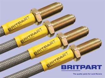 DA2412S - Brake Hose Kit By Britpart - Stainless & Braided - Standard Height Non ABS from 1995 Onwards for Discovery