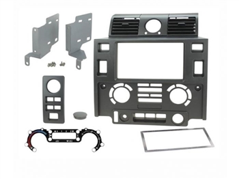 DA2682 - Satin Black Double Din Dash Facia for Land Rover Defender - Fits Puma Vehicles from 2007-2016 - Complete with Moveable Vents