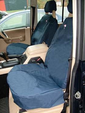 DA2800BLUE - Front Seat Covers In Blue - Washable, Waterproof and Well-Fitted (Doesn't Fit Leather Seats or Adventurer Seats) For Discovery 2