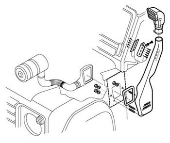 DA3024 - Safari Snorkel for Defender - Raised Air Intake for 200TDI