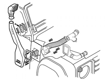 DA3026 - Safari Snorkel for Defender - Raised Air Intake for 300TDI