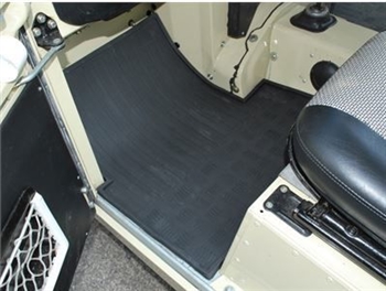 DA4422 - Rubber Footwell Mat Set - Front In Black - By Autograph - For Land Rover Series II & III, Series 2, 2A & 3