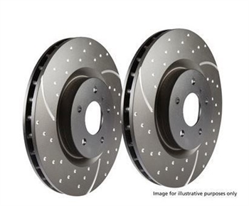 DA4496 - EBC Front Slotted / Grooved Brake Discs (Comes as a Pair) - For Range Rover Sport and Discovery 3 & 4 Front Brake Discs (Comes as a Pair) - Vented