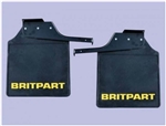 DA4534 - Pair of Fits Defender 110 Mudflaps - Britpart Complete with Bracket - Comes with Britpart Logo in Yellow