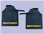 DA4535 - Pair of Fits Defender 110 Hi-Cap Pick Up Mudflaps - Complete with Bracket - Comes with Britpart Logo in Yellow