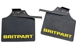 DA4536 - Pair of Fits Defender 110 Extra Wide Mudflaps - Complete with Bracket - Comes with Britpart Logo in Yellow
