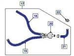 DA4574.AM - Silicone Expanion Tank Bleed Hose Kit By Britpart in Blue for Defender and Discovery 200TDI and 300TDI- Three Hose Kit